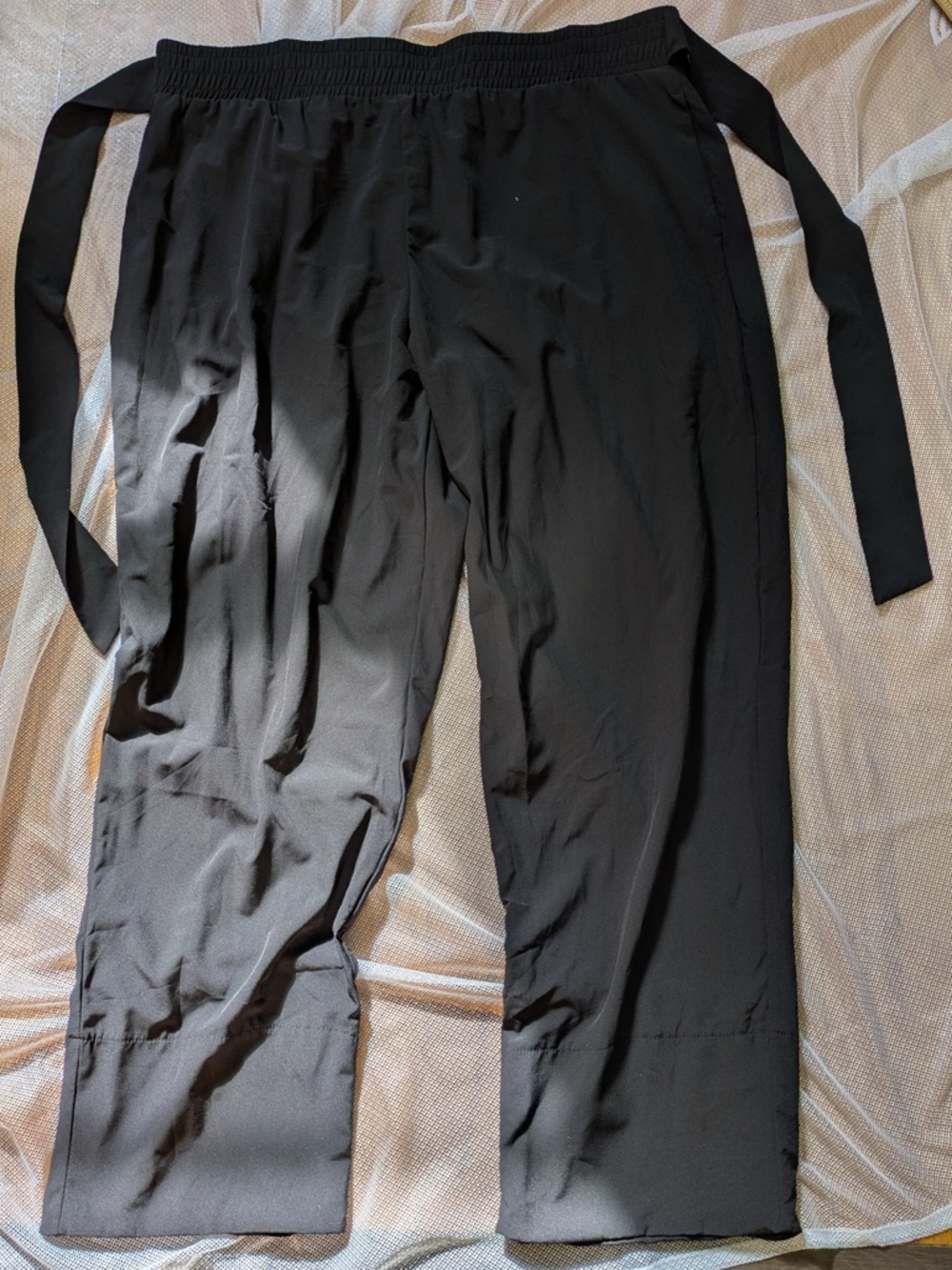 T TAHARI Black Wide-Leg Tie-Waist Pants